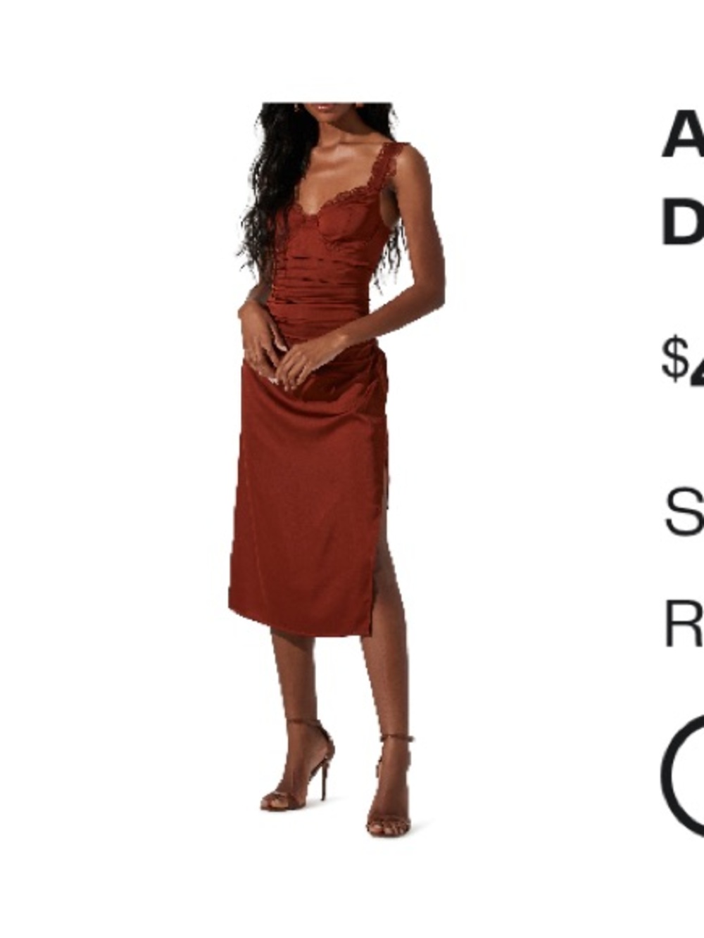 ASTR the Label Rust Body-Con Midi Dress